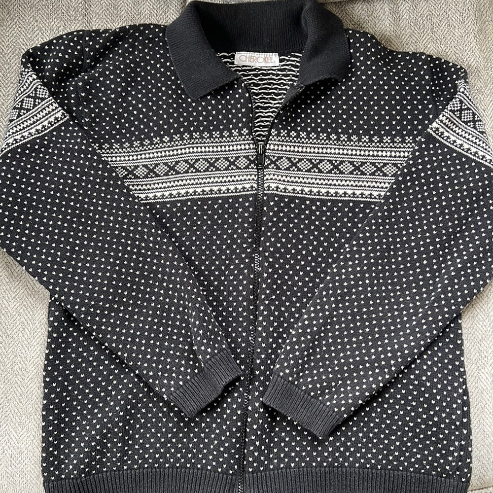 Vintage Cherokee Knit Sweater Zip Up Cardigan
